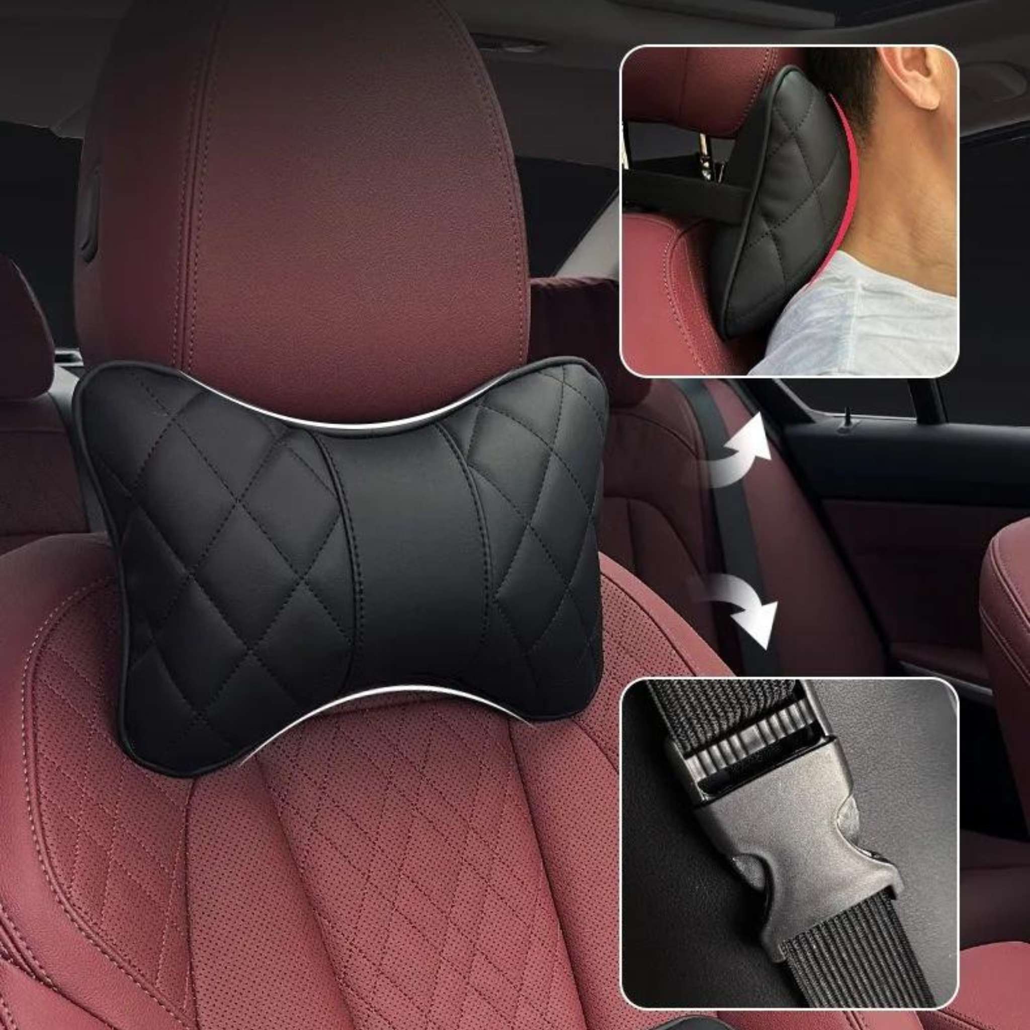 Diamond Stitching Seat Cushion & Lumbar Support