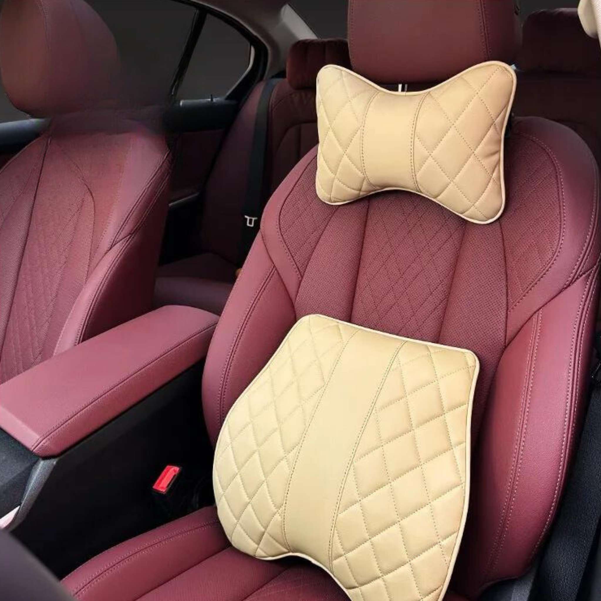 Diamond Stitching Seat Cushion & Lumbar Support