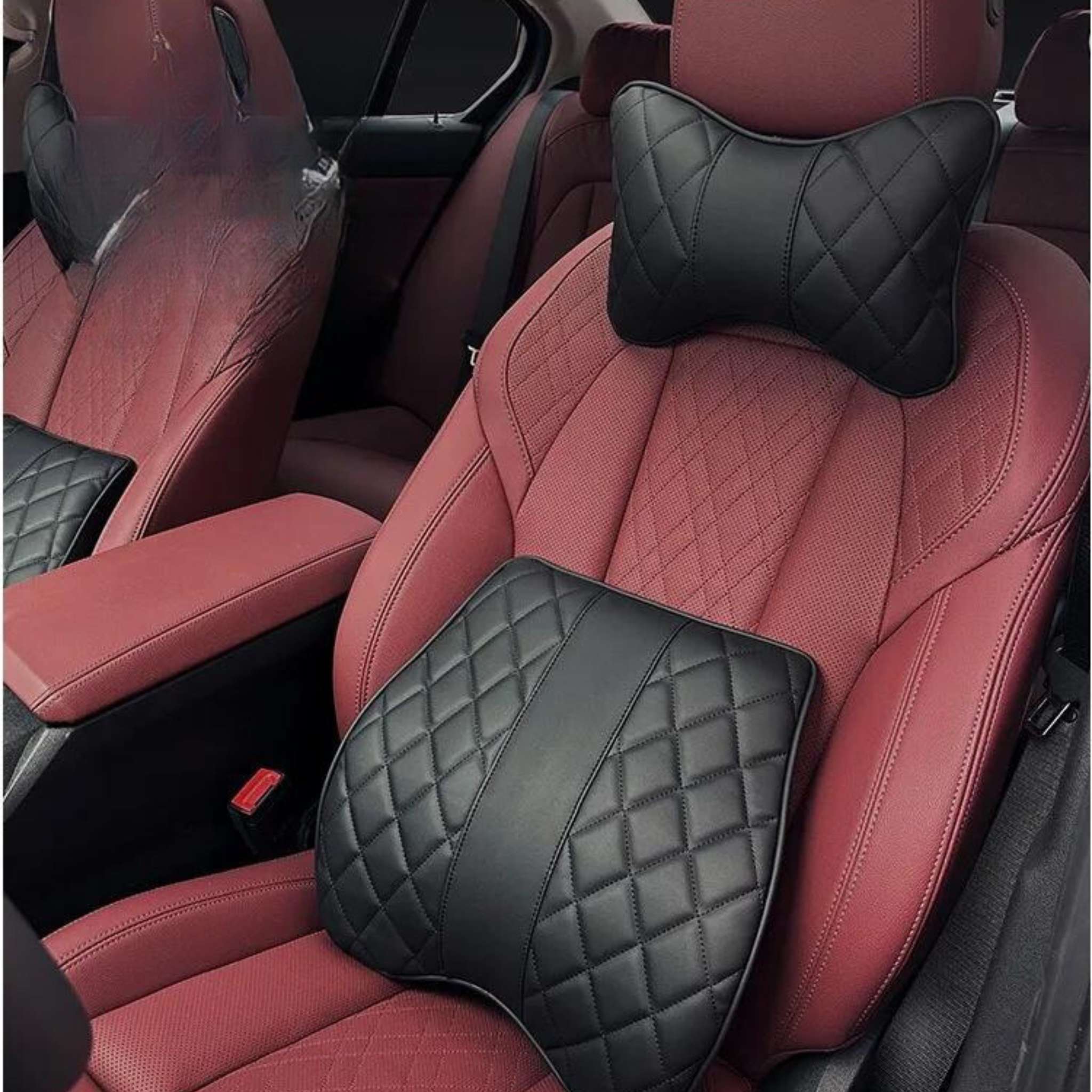 Diamond Stitching Seat Cushion & Lumbar Support