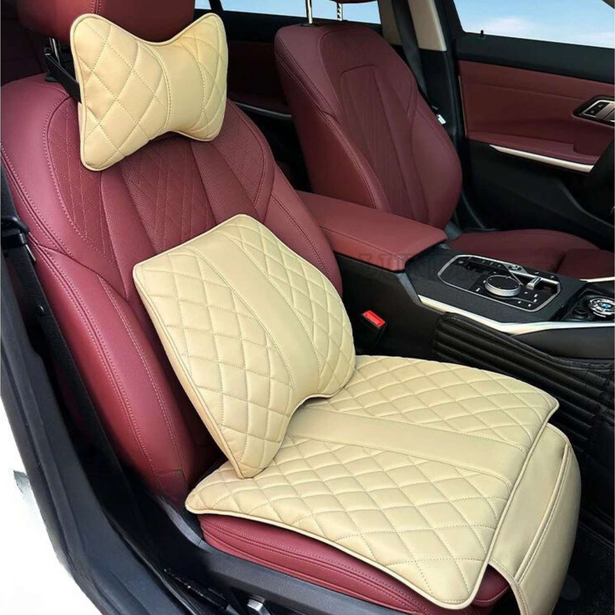 Diamond Stitching Seat Cushion & Lumbar Support