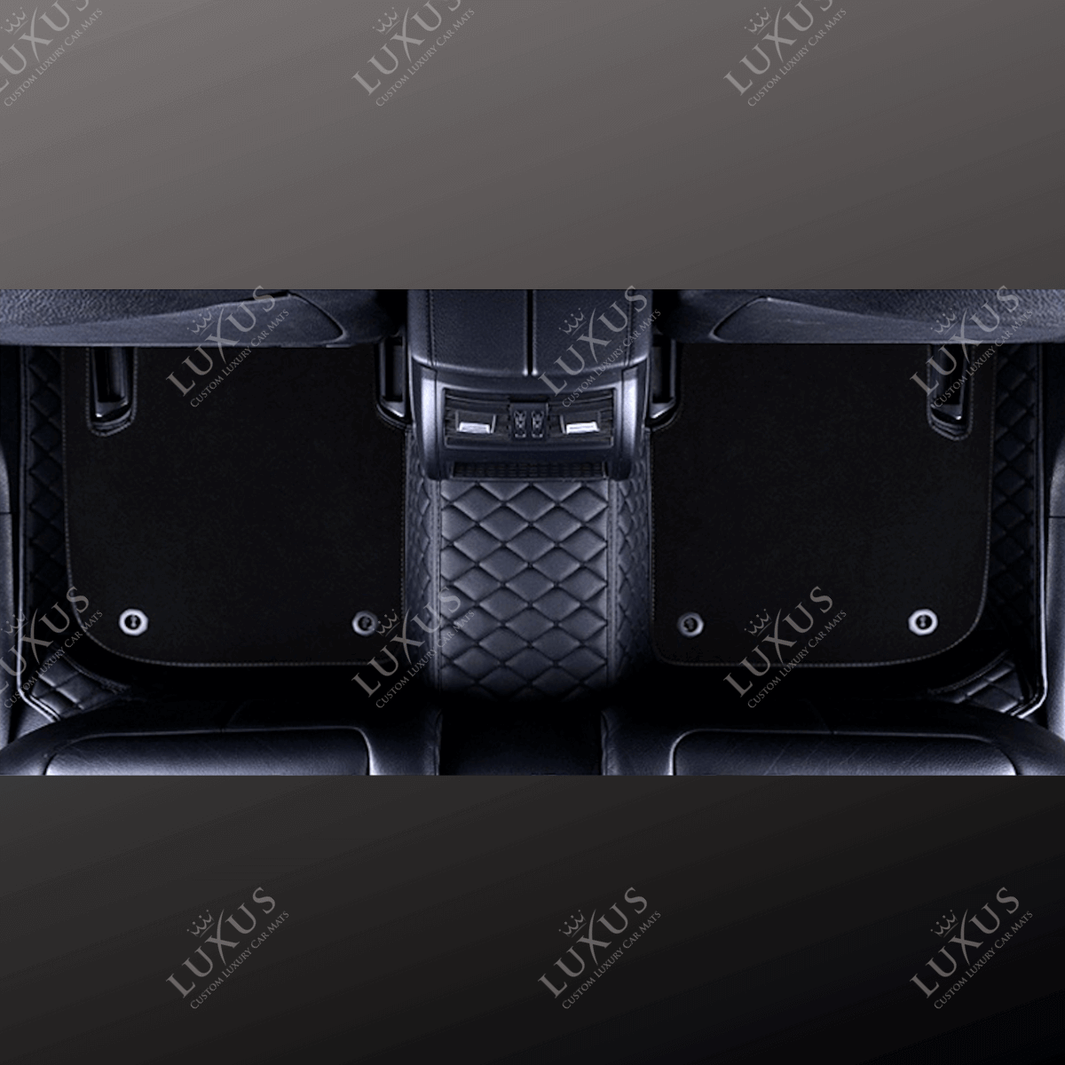 Black & Black Stitching Base & Black Top Carpet Double Layer Luxury Car Mats Set