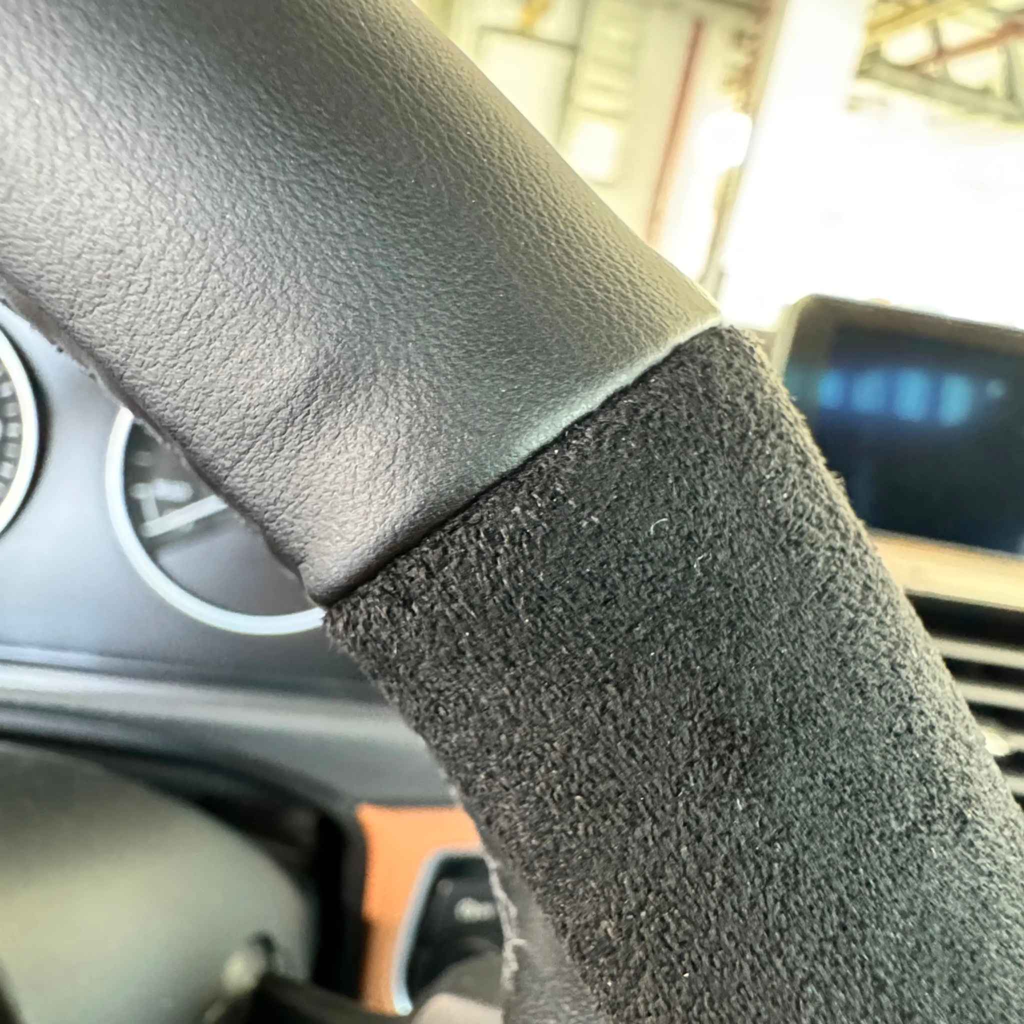 Nappa Leather + Suede Full Steering Wheel Cover