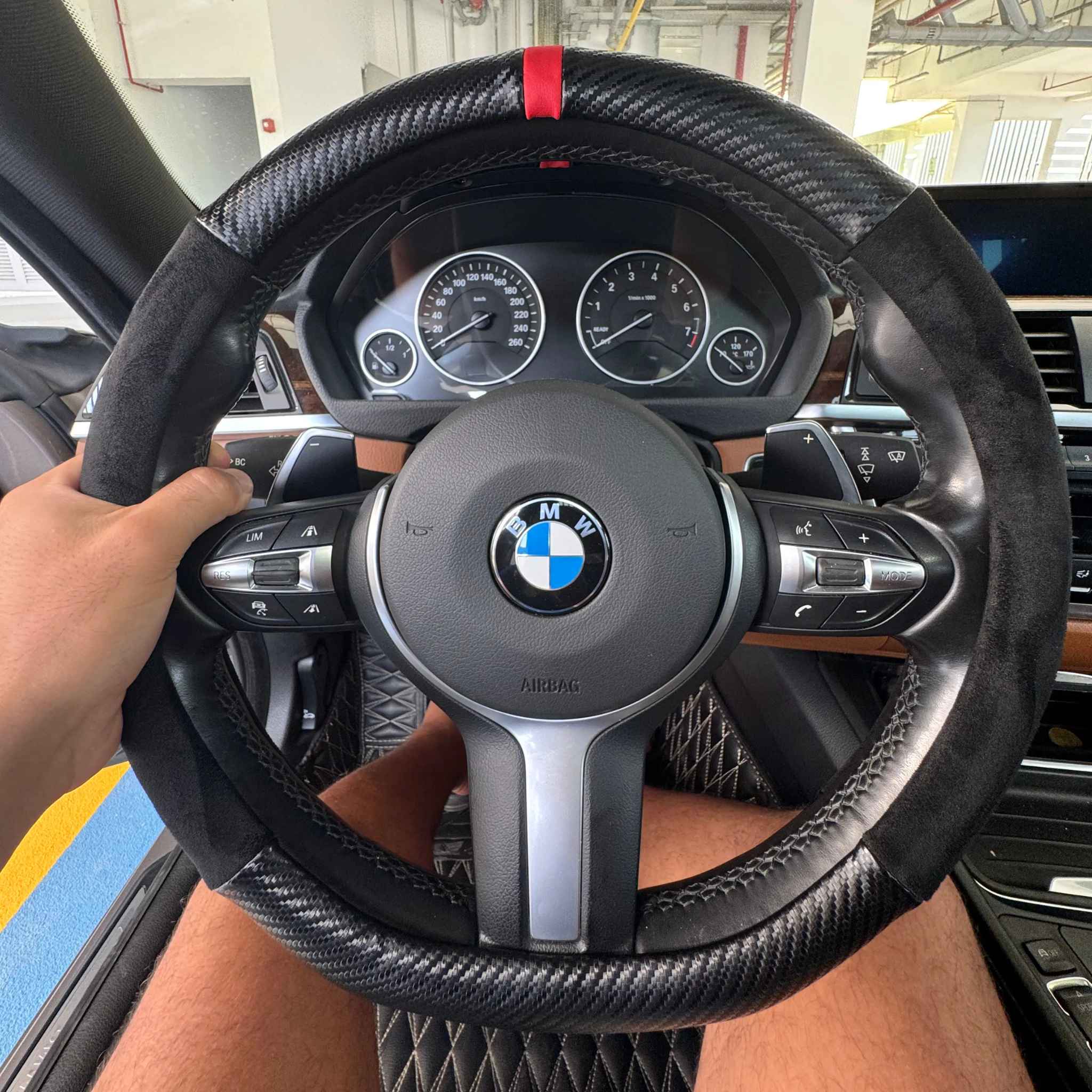 Carbon + Suede Full Steering Wheel Cover