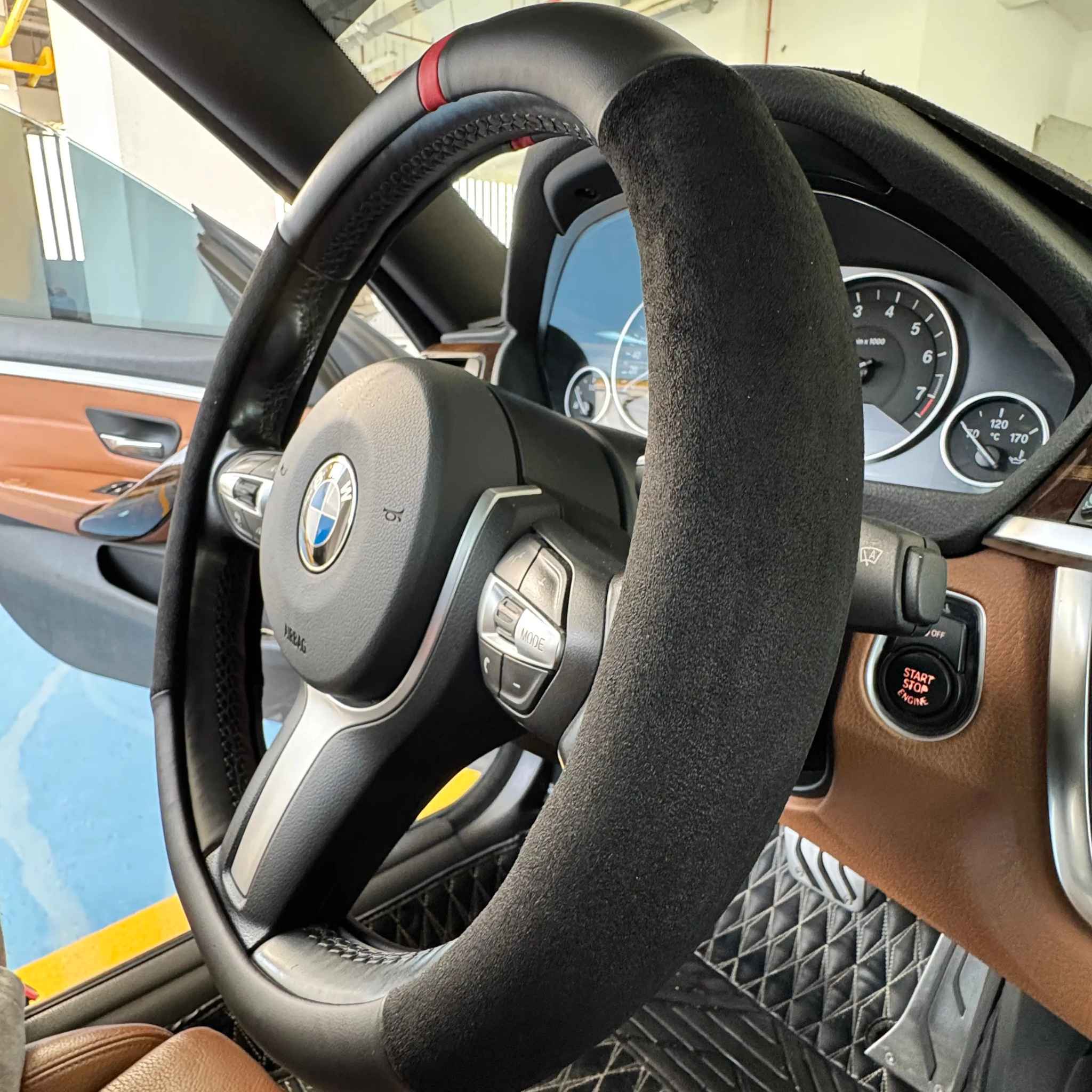 Nappa Leather + Suede Full Steering Wheel Cover