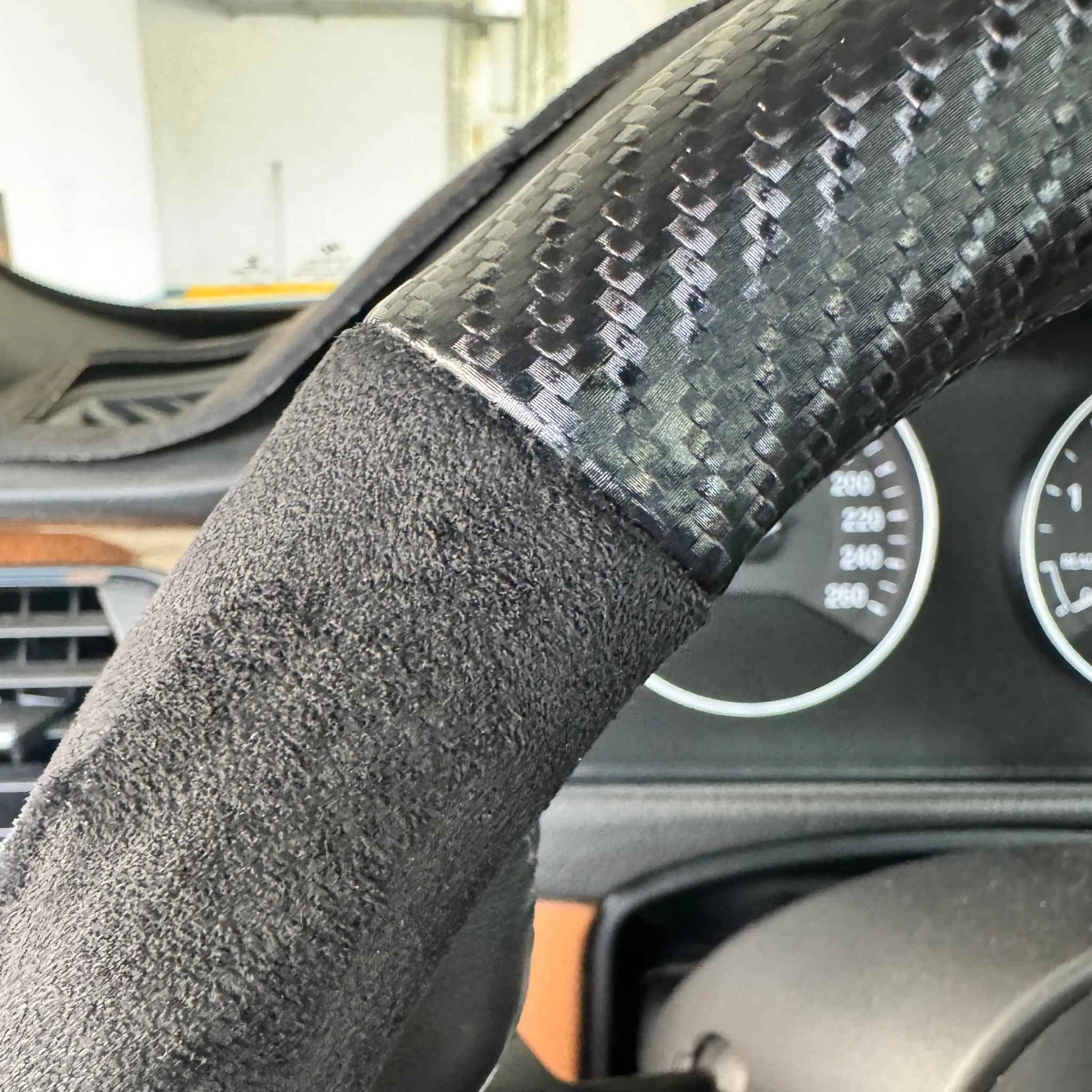 Carbon + Suede Full Steering Wheel Cover