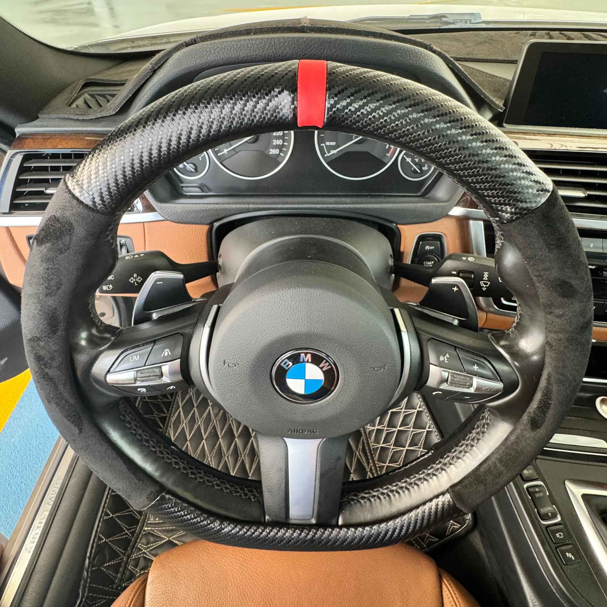 Carbon + Suede Full Steering Wheel Cover