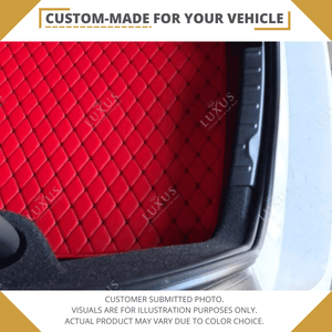 Luxus Car Mats™ - Tapete para maletero/maletero de cuero de lujo con costuras en blanco y negro