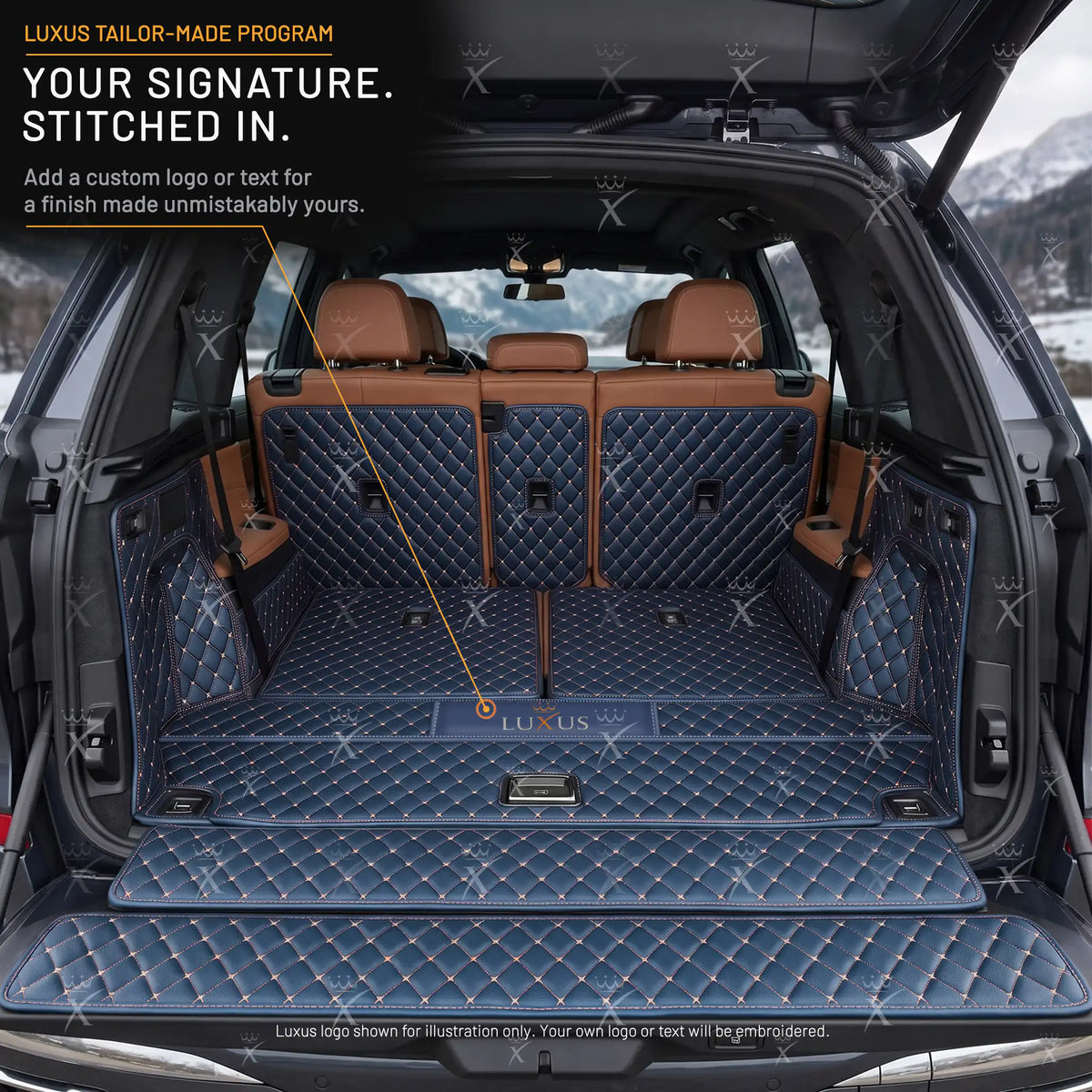 Luxus Car Mats™ - Vintage Blue 3D Luxury Leather Boot/Trunk Mat