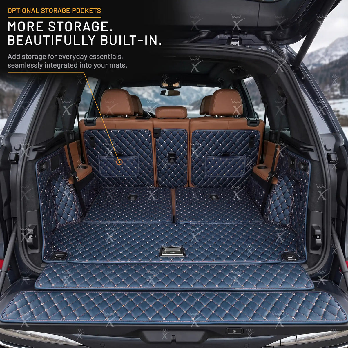 Luxus Car Mats™ - Vintage Blue 3D Luxury Leather Boot/Trunk Mat
