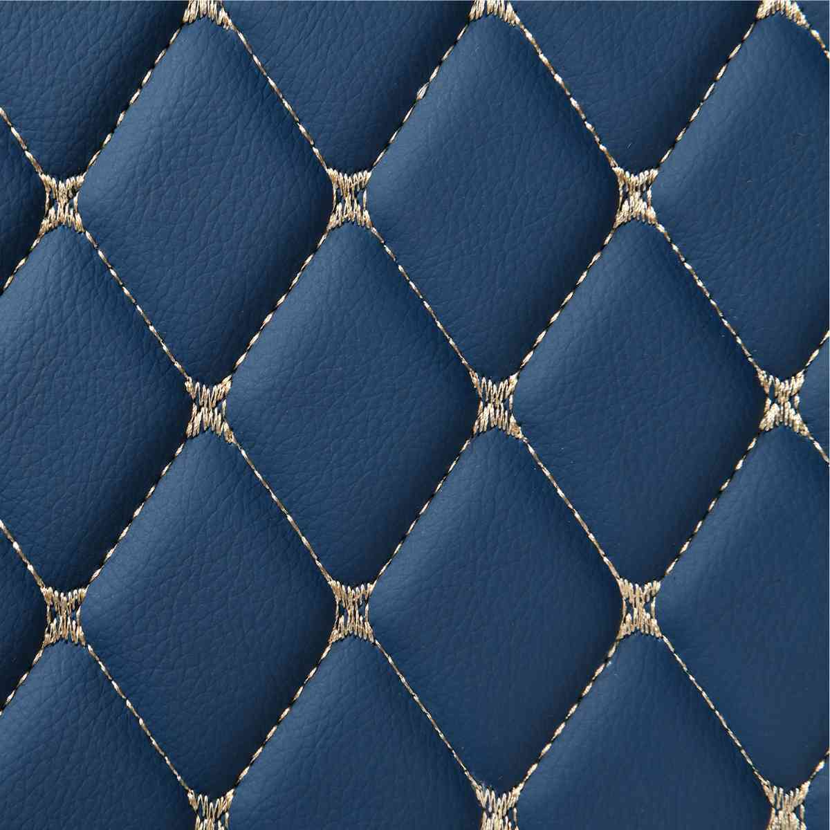 Luxus Car Mats™ - Tapete para maletero/maletero de cuero de lujo con costuras negras y negras en 3D