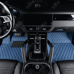 Vintage Blue Diamond Luxury Car Mats Set