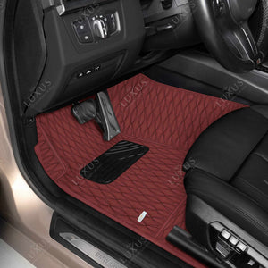 Twin-Diamond Wine Red Luxury Car Mats Set
