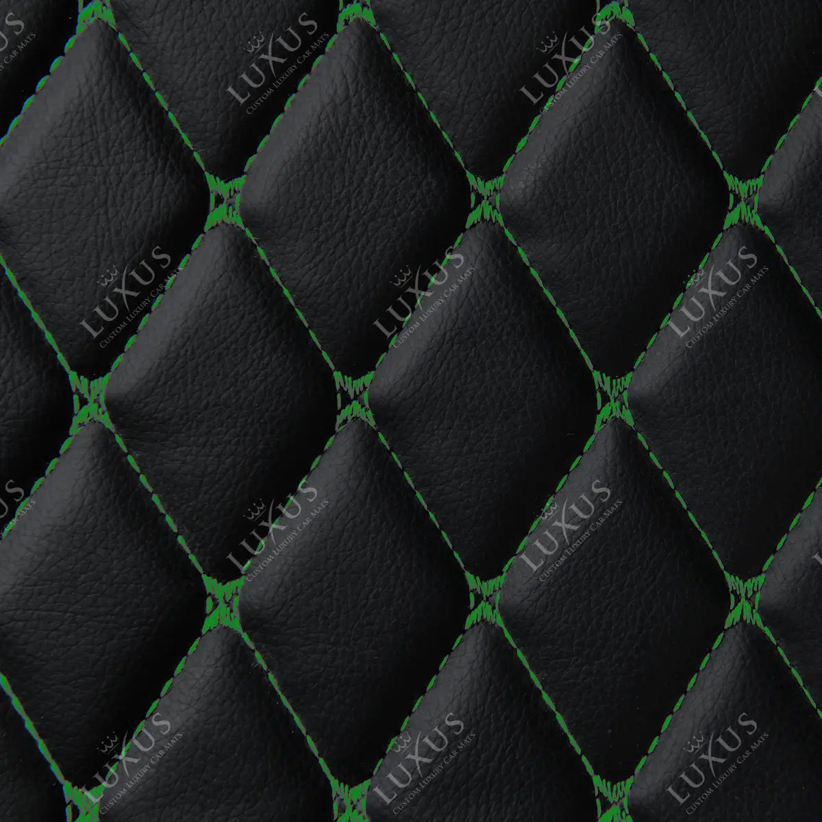 Sample | Diamond Series | Black & Green Stitching