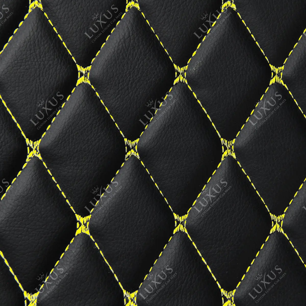 Luxus Car Mats™ – 3D-Luxus-Leder-Kofferraum-/Kofferraummatte in Schwarz und Schwarz mit Nähten
