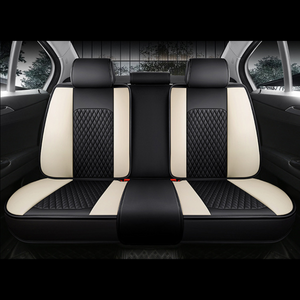 Black & Beige Universal Diamond Stitching Luxury Seat Covers