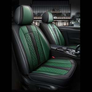 Black & Emerald Green Universal Diamond Stitching Luxury Seat Covers