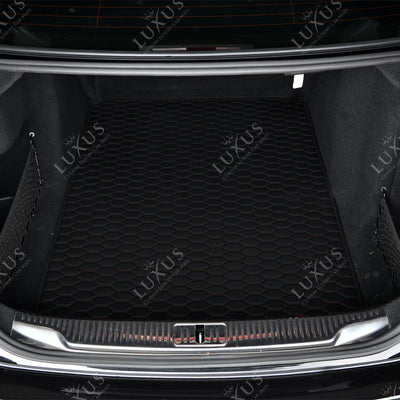 Luxus Honeycomb Base Series Trunk Mat | Black & Black Stitching