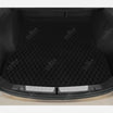 Luxus Car Mats™ - Svart og svart søm Luksus støvel/bagasjematte i skinn
