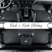 Luxus Car Mats™ - Set di tappetini per auto di lusso con cuciture nere e nere