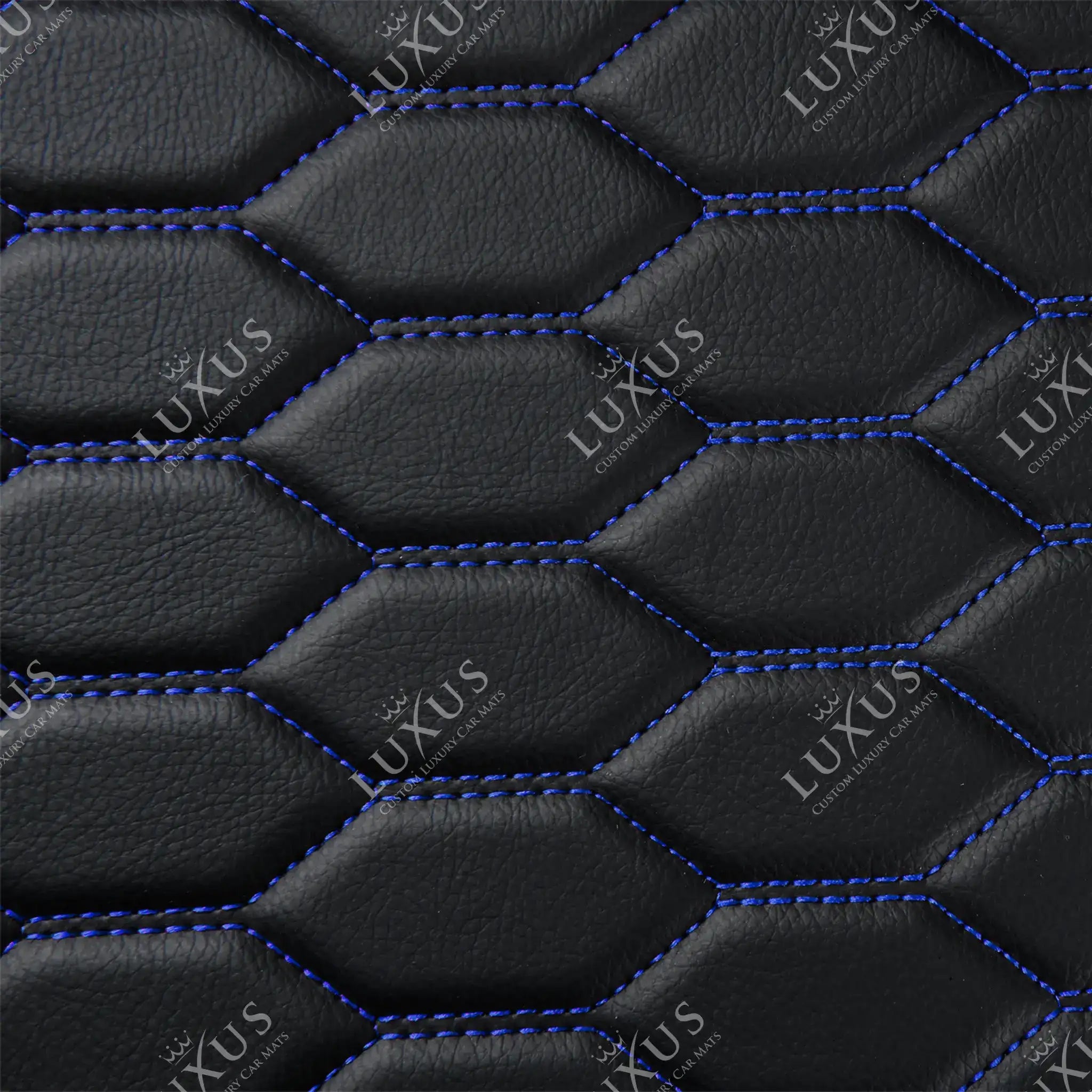 NEW Black & Blue Stitching 3D Honeycomb Luxury Boot/Trunk Mat