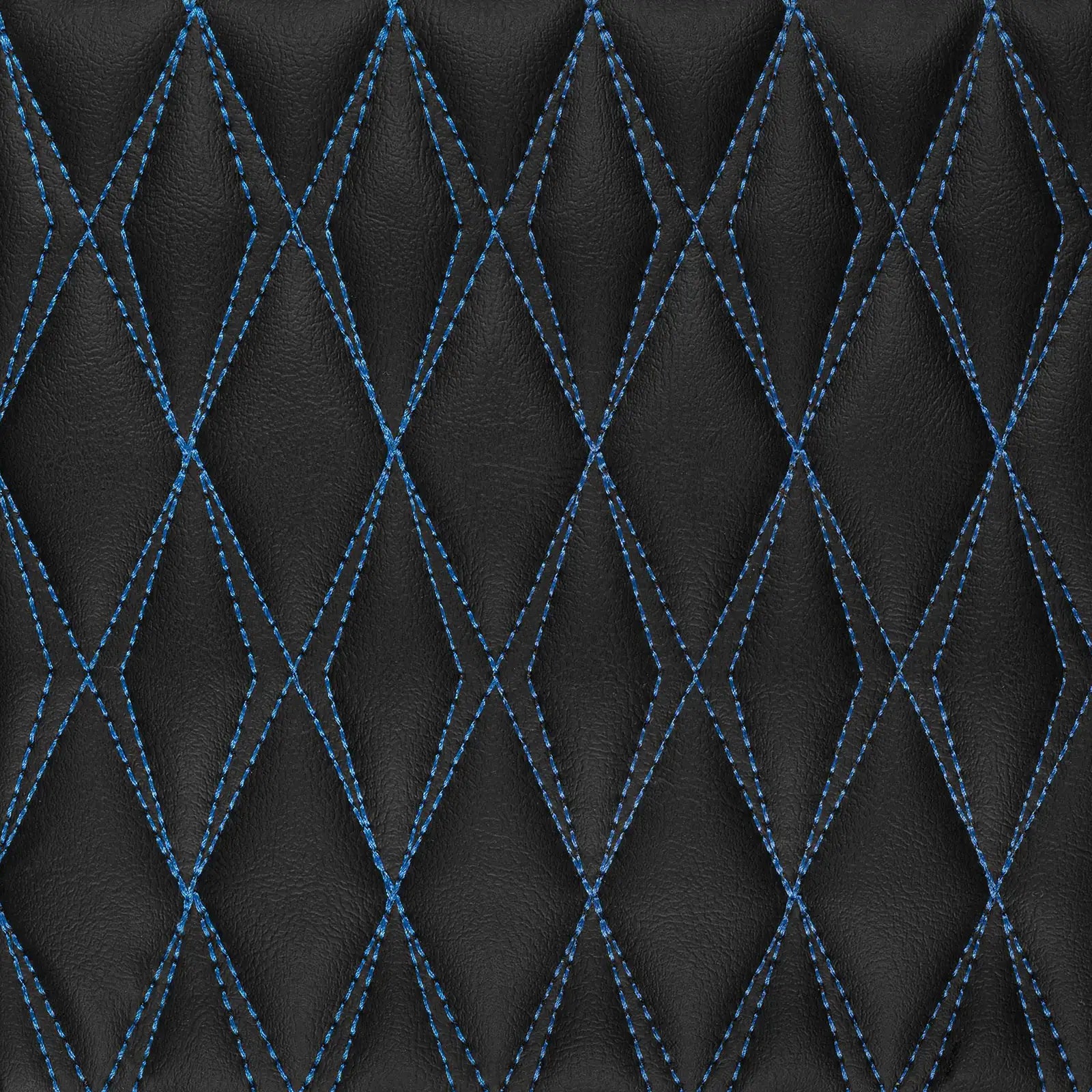 Luxus Twin-Diamond Series Floor Mats | Black & Blue Stitching