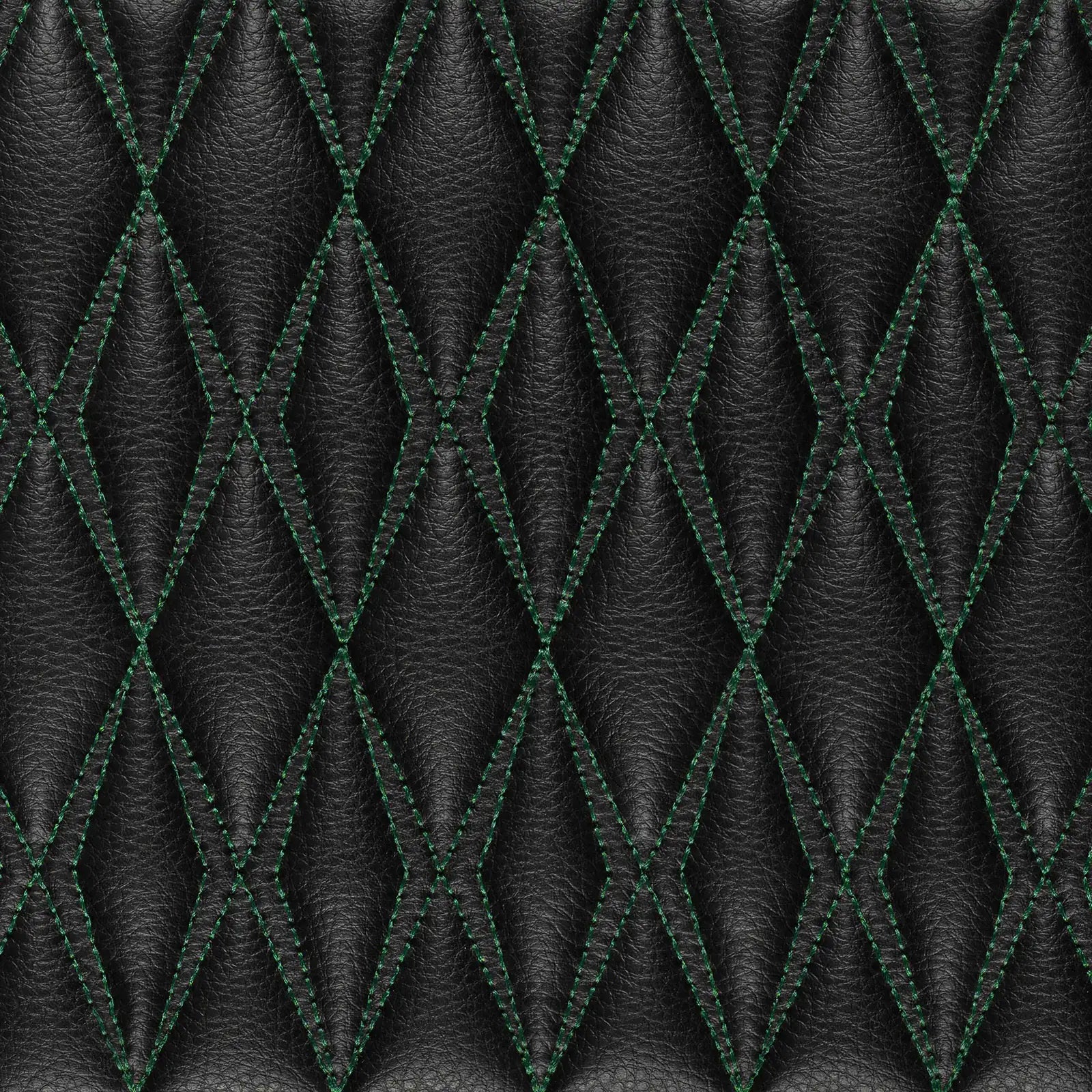Luxus Twin-Diamond Double Layer Series Floor Mats | Black & Green Stitching & Sahara Stone Top Carpet