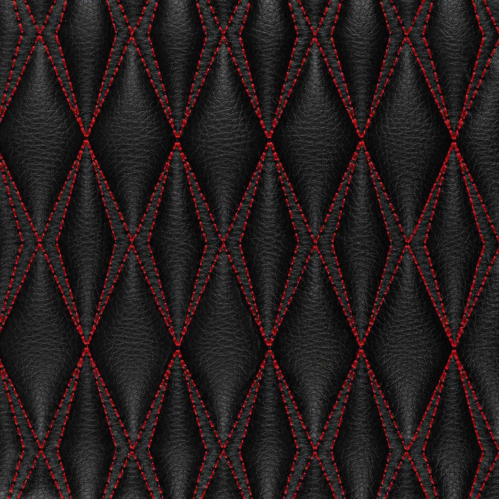 Luxus Twin-Diamond Double Layer Series Floor Mats | Black & Red Stitching & Sahara Stone Top Carpet