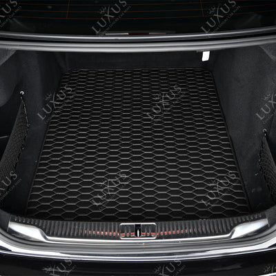 Luxus Honeycomb Base Series Trunk Mat | Black & White Stitching