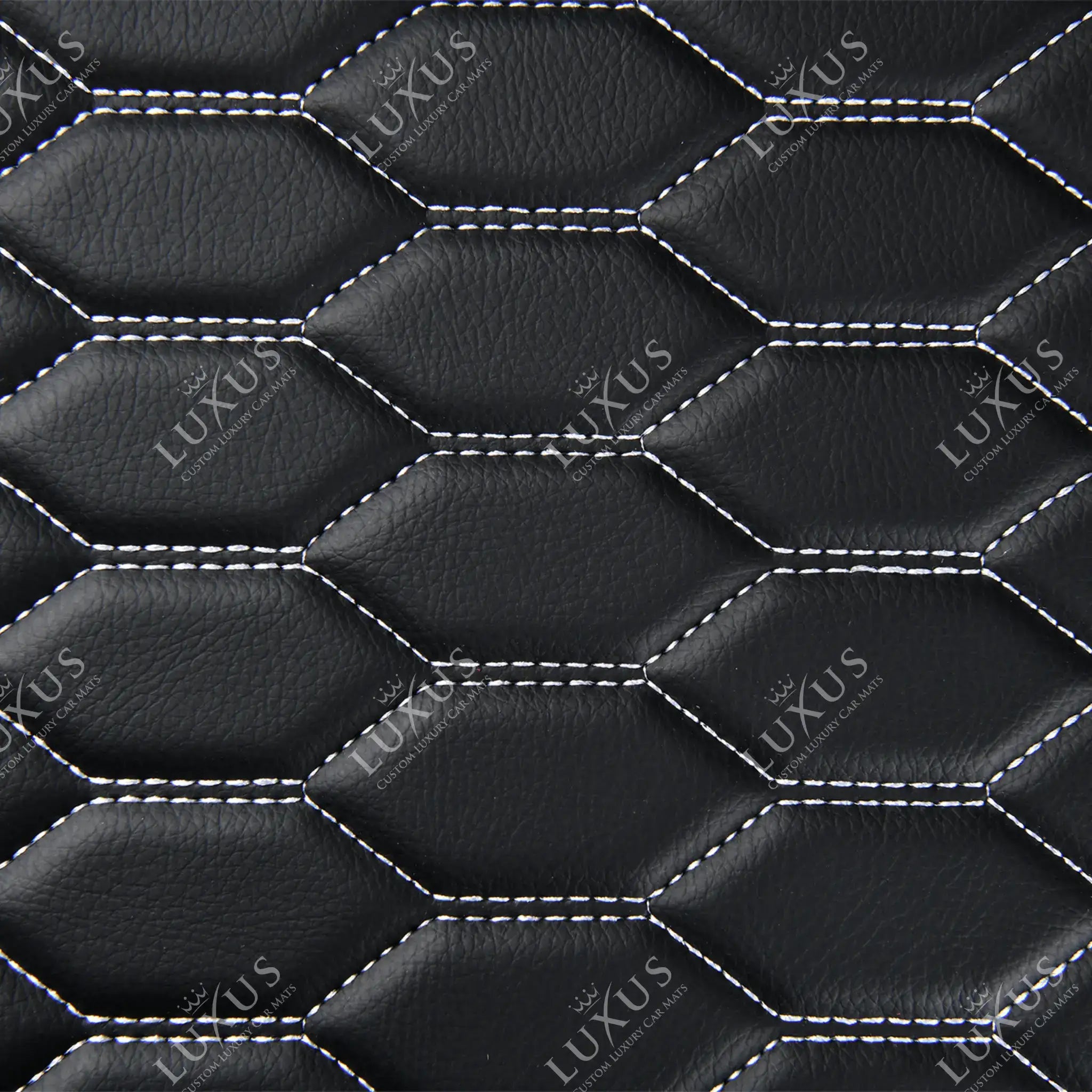 NEW Black & White Stitching Honeycomb Luxury Boot/Trunk Mat