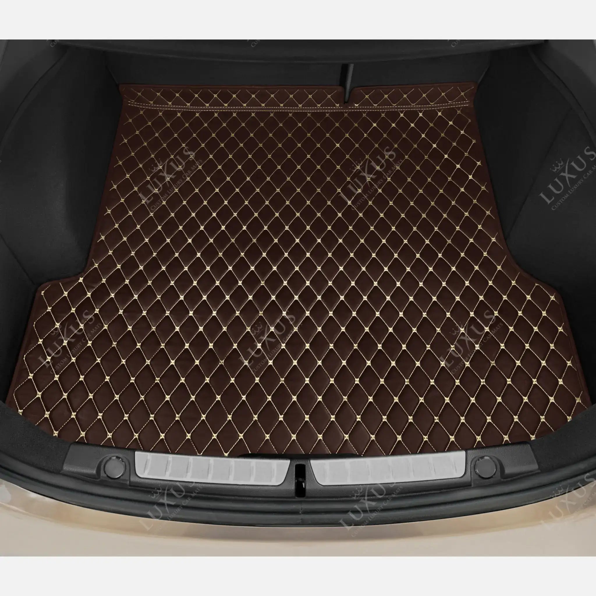 Luxus Car Mats™ – Luxus-Kofferraummatte aus schokoladenbraunem Leder