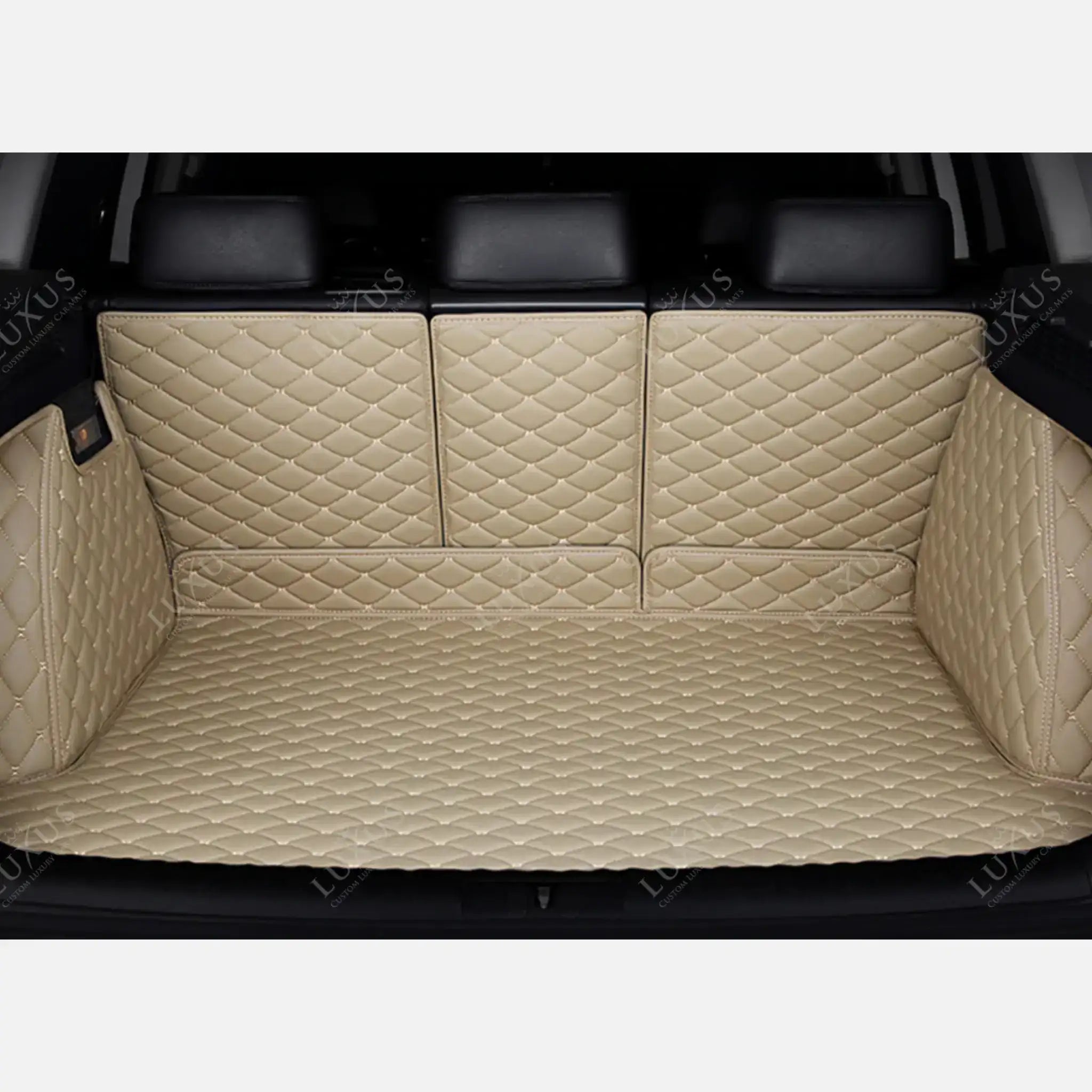 Tappetini per auto Luxus™ - Tappetino per bagagliaio/stivale in pelle beige crema 3D