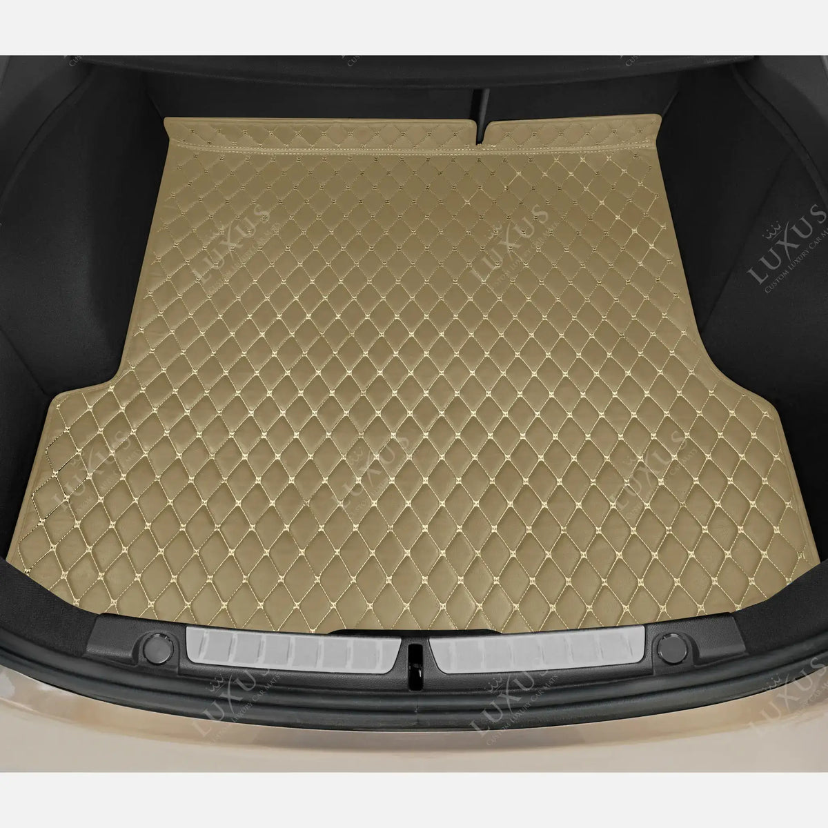 Luxus Car Mats™ – Karamellbraune 3D-Luxus-Leder-Kofferraum-/Kofferraummatte