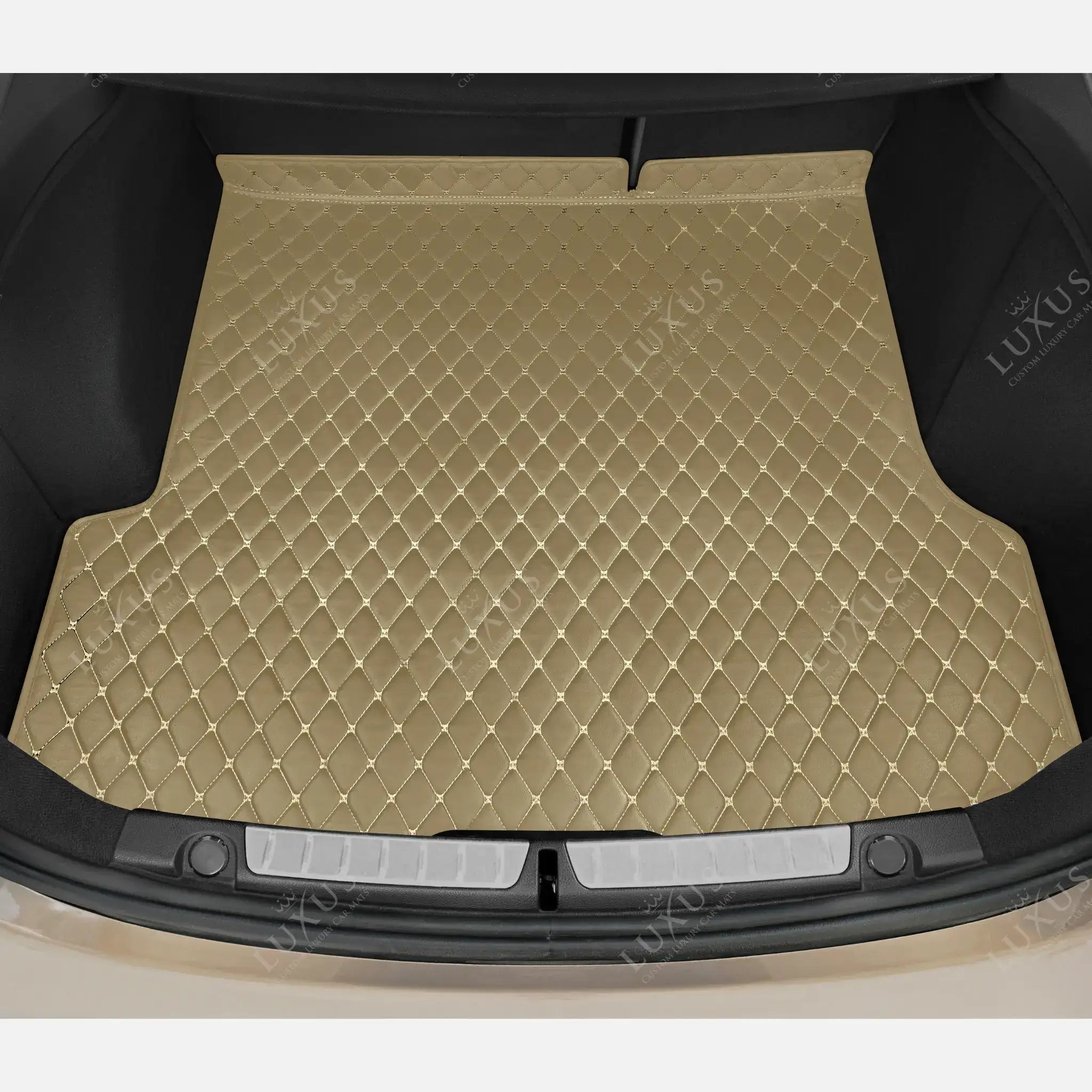 Luxus Car Mats™ - Creme Beige Luxury Leather Boot/Trunk Mat