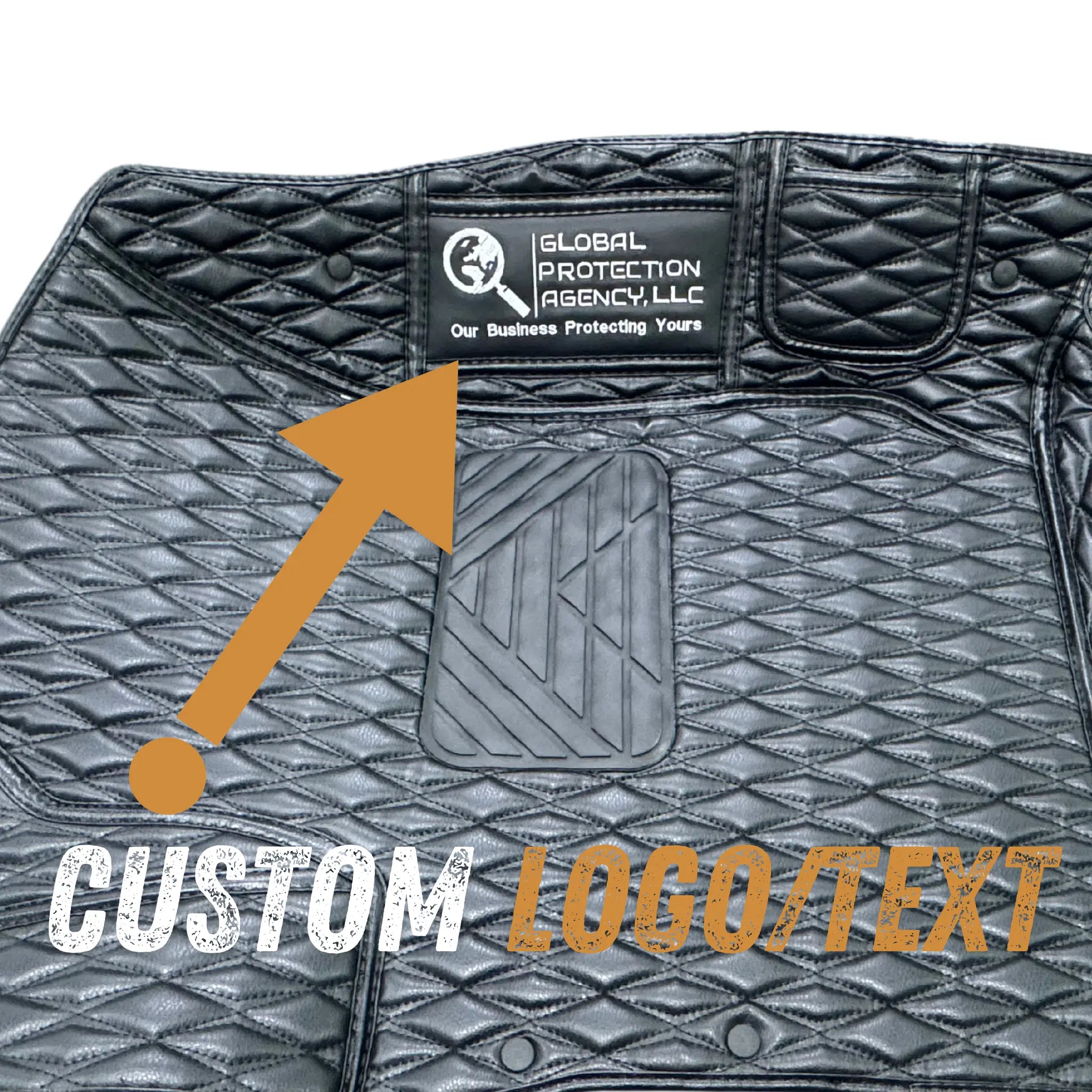 Twin-Diamond Black & Black Stitching Luxury Car Mats Set