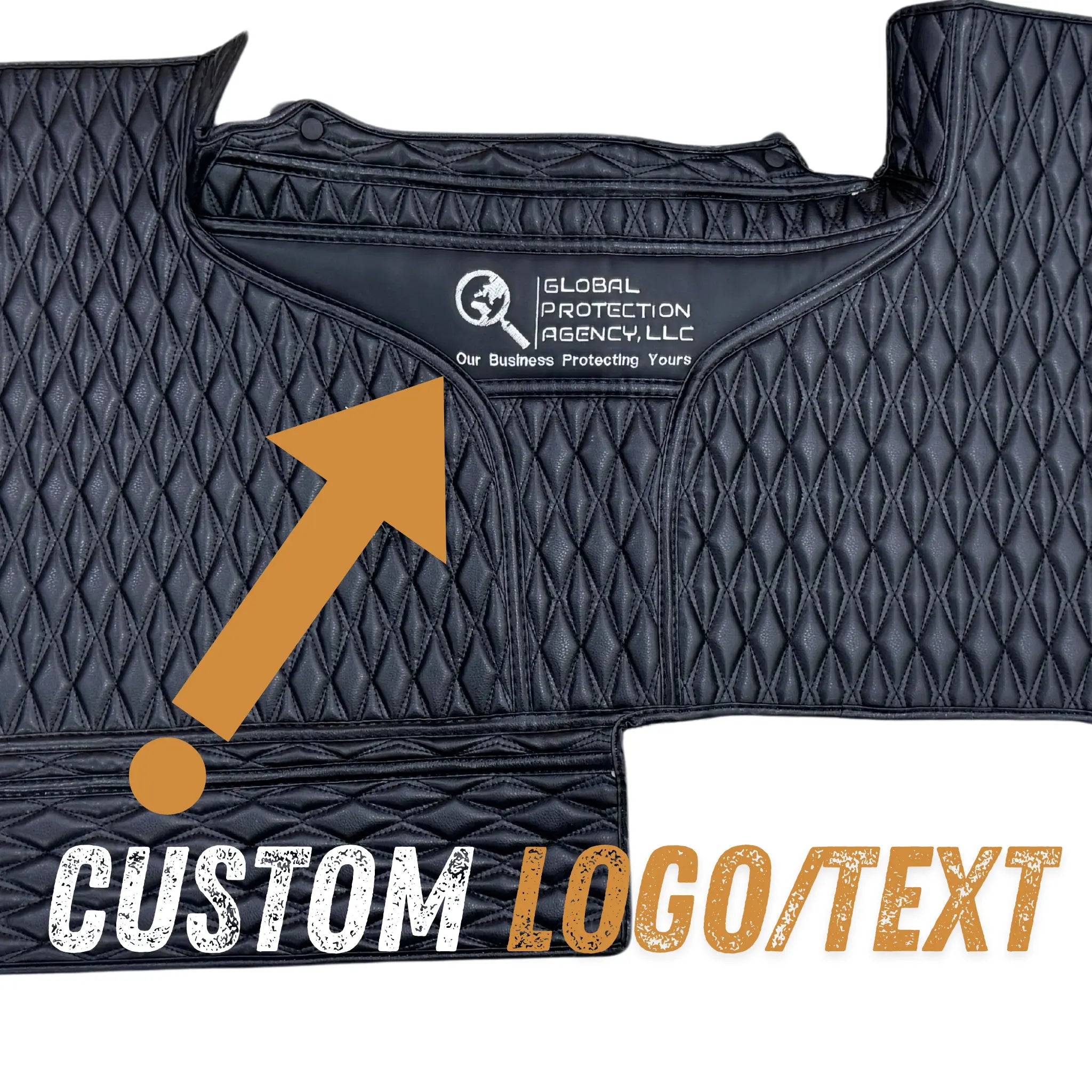 Twin-Diamond Black & Blue Stitching Luxury Car Mats Set