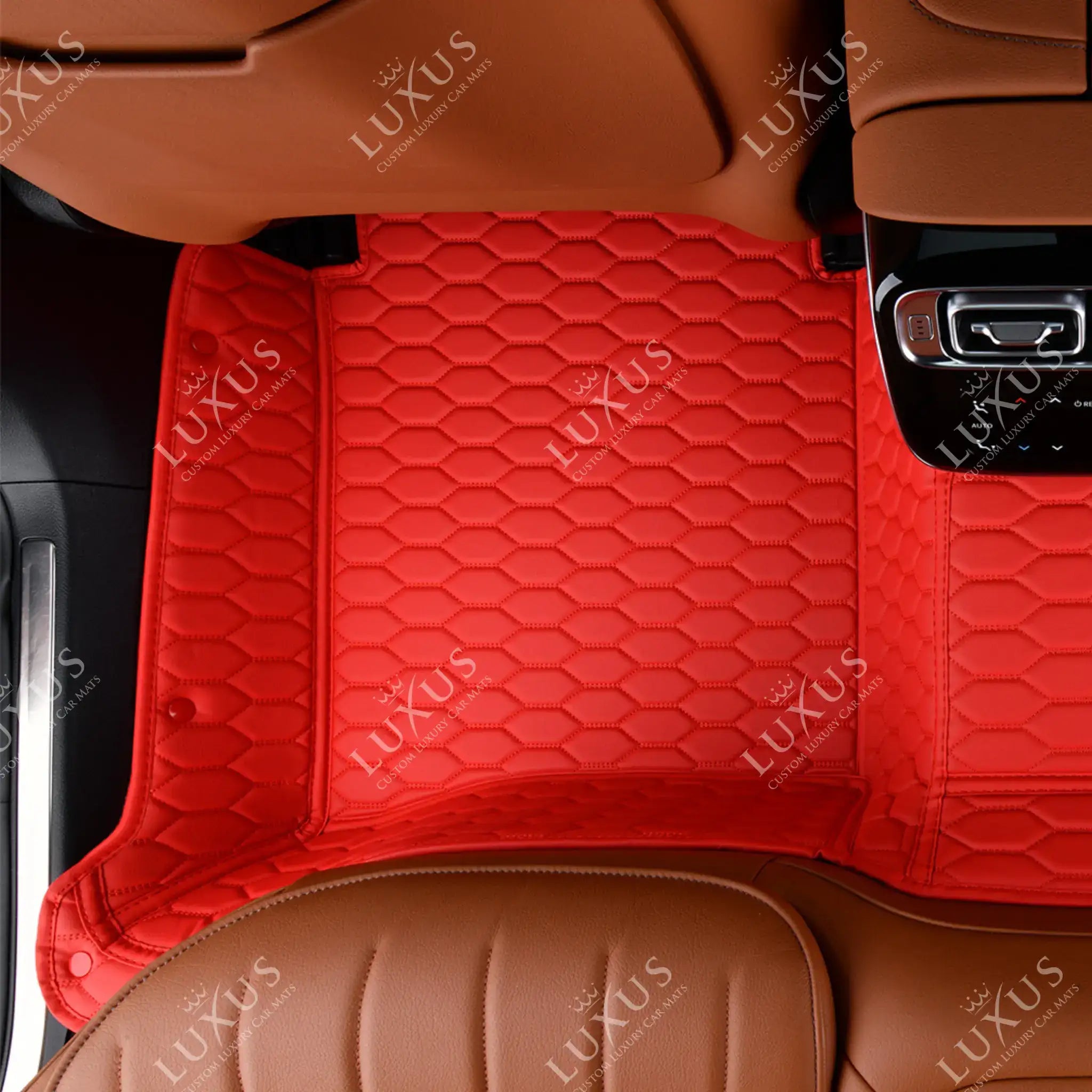 Ferrari Red Honeycomb Luxury Car Mats Set