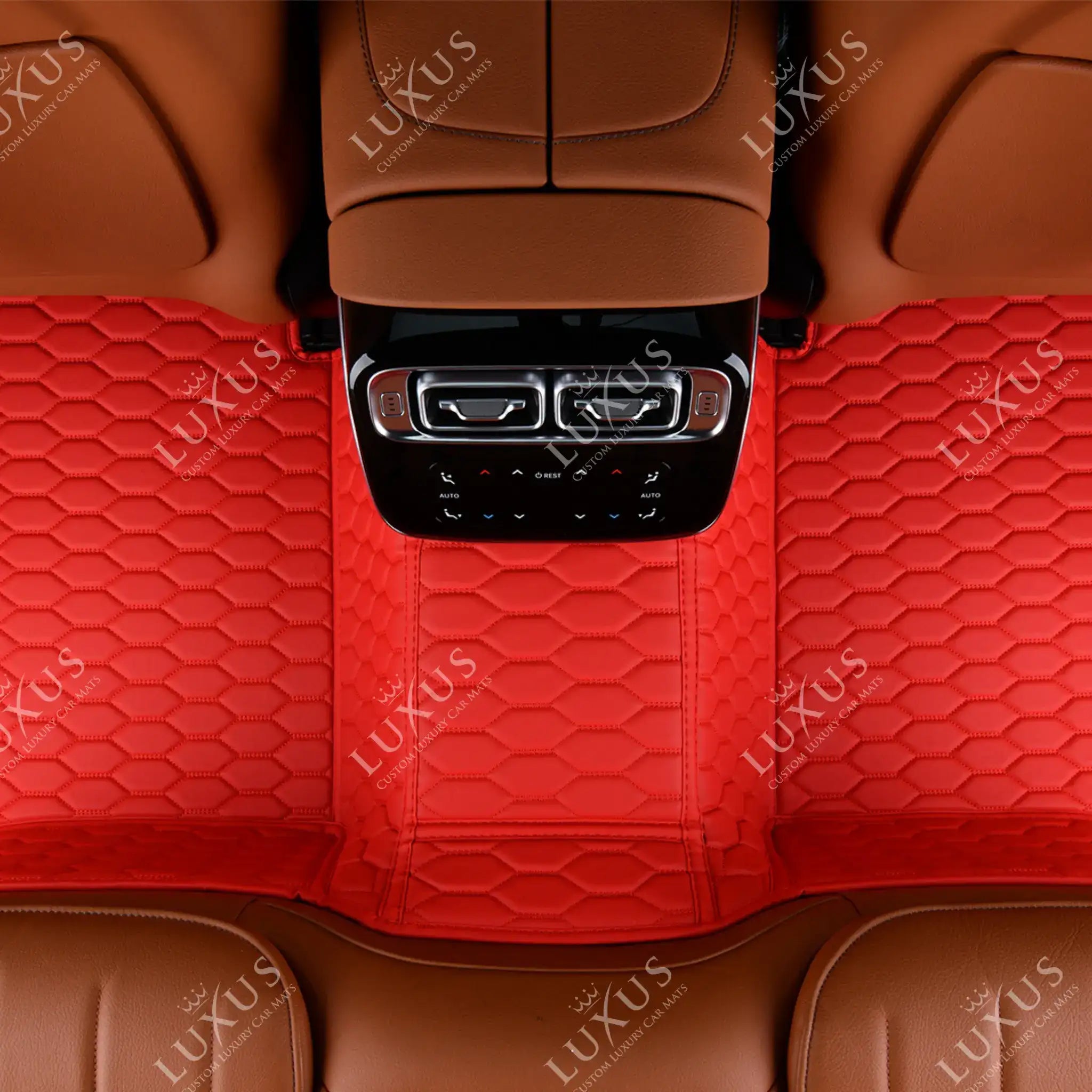 Ferrari Red Honeycomb Luxury Car Mats Set