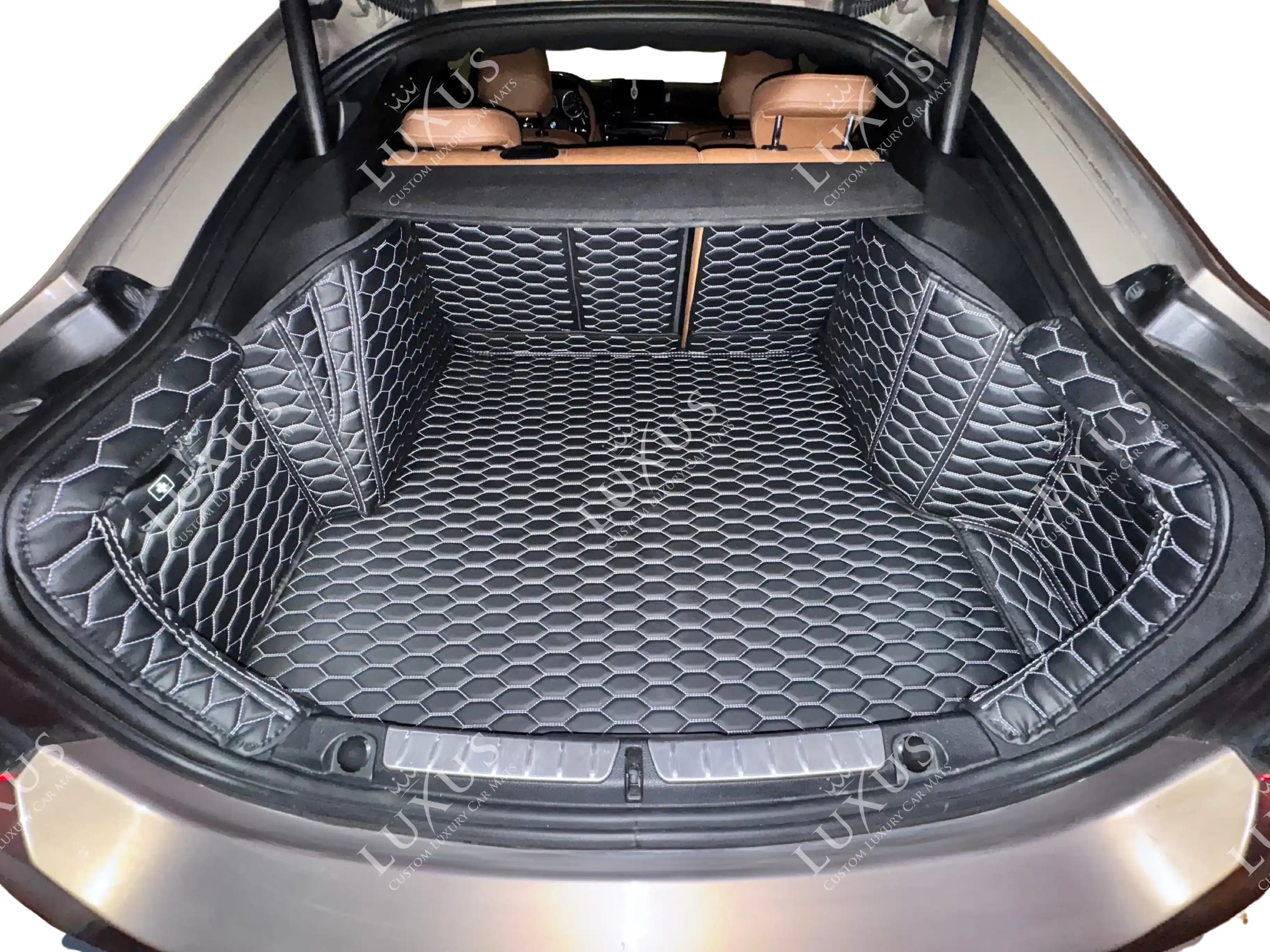 NEW Black & Black Stitching | 3D Honeycomb Luxury Trunk Liner Car Floor Mat