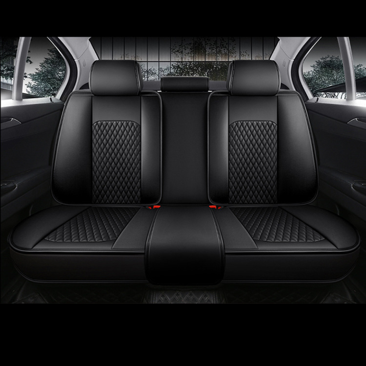 Black Universal Diamond Stitching Luxury Seat Covers