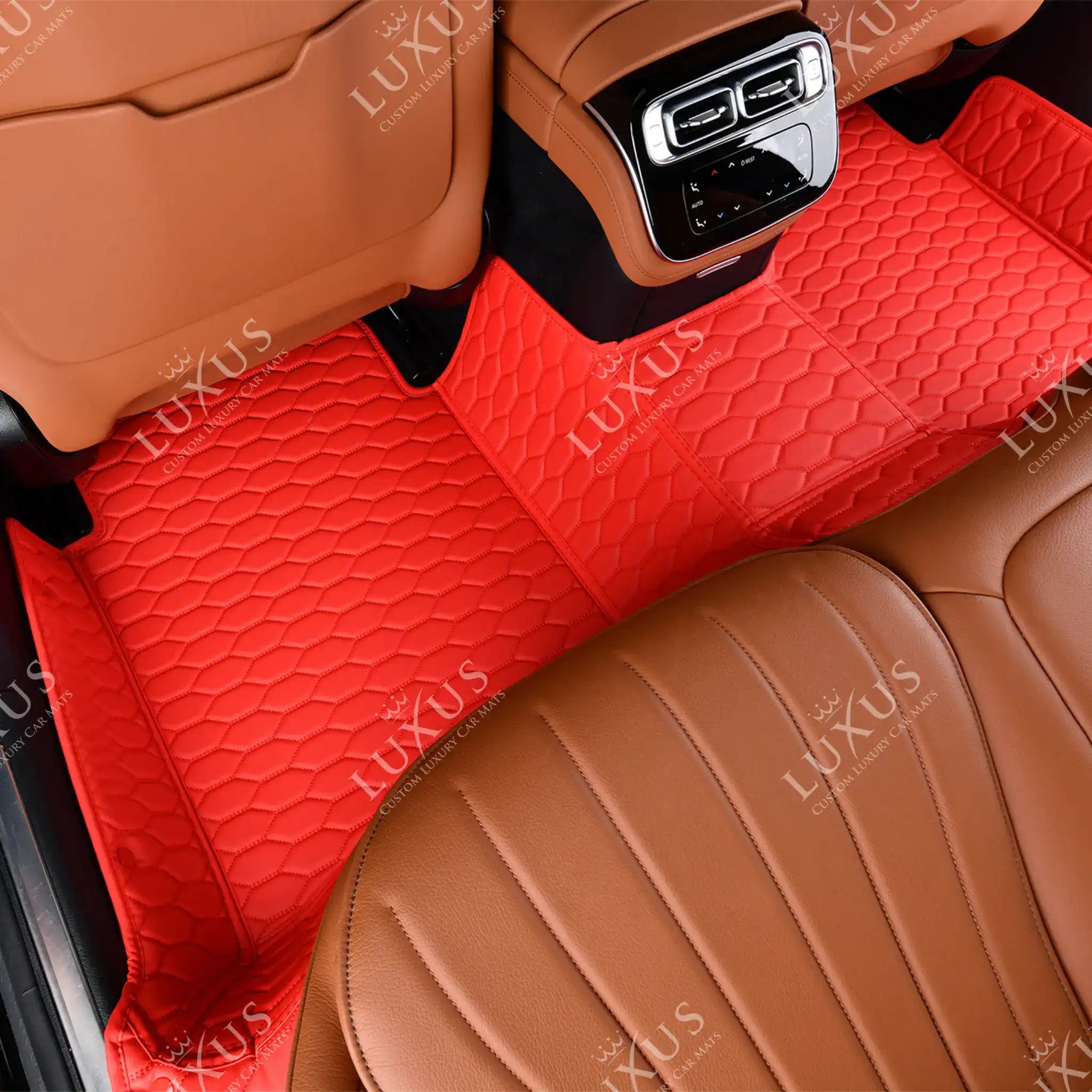 NEW Ferrari Red Honeycomb Luxury Car Mats Set