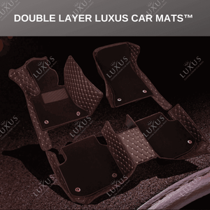 Black & Black Stitching Base & Grey Top Carpet Double Layer Luxury Car Mats Set