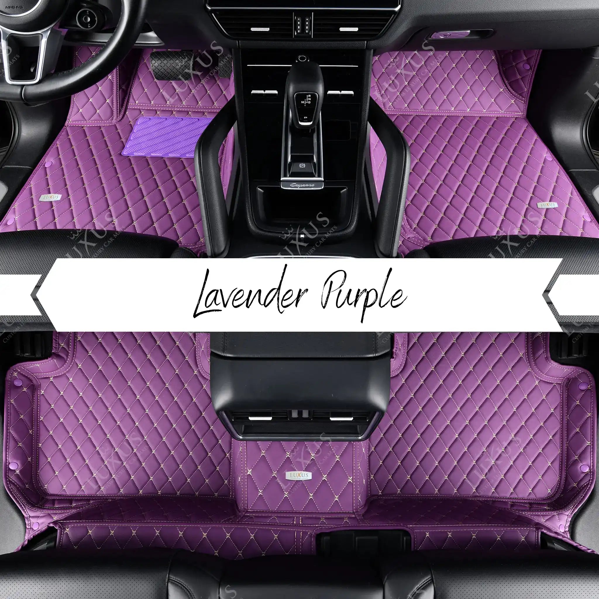 Luxus Car Mats™ - Lavendel lilla luksus bilmattesett
