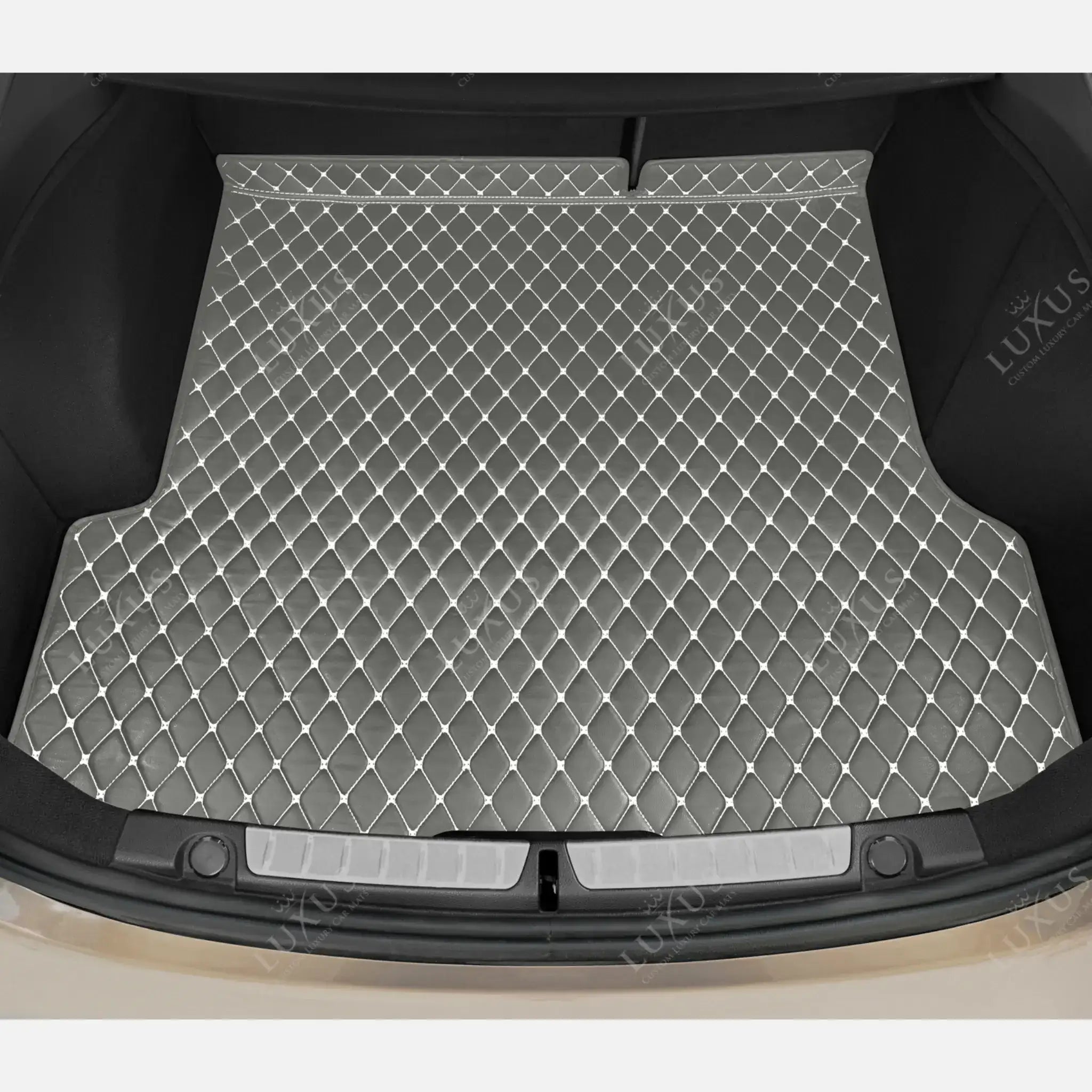 Luxus Car Mats™ – Hellgraue Luxus-Leder-Kofferraum-/Kofferraummatte