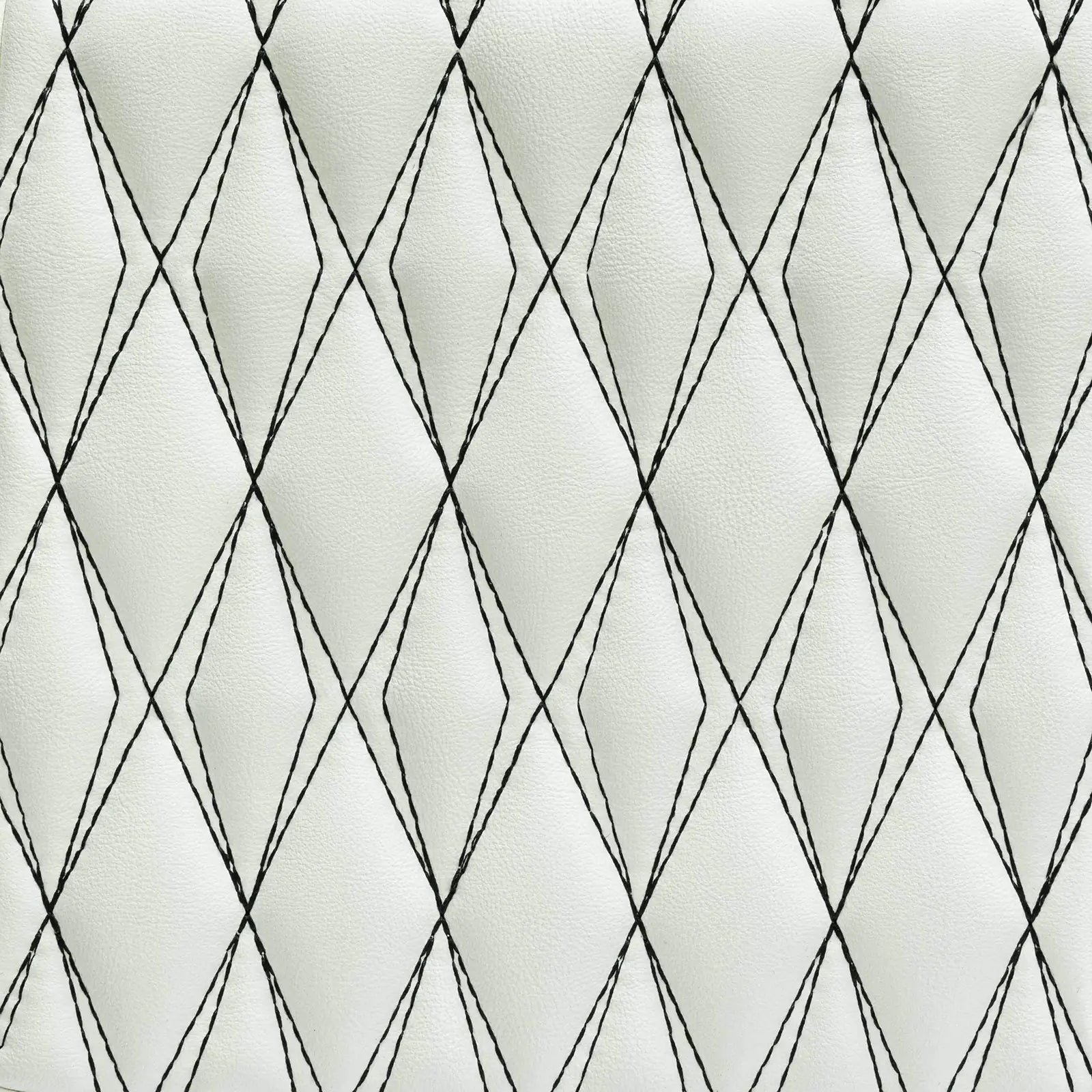 Luxus Twin-Diamond Double Layer Series Floor Mats | Snow White & Black Stitching & Sahara Stone Top Carpet