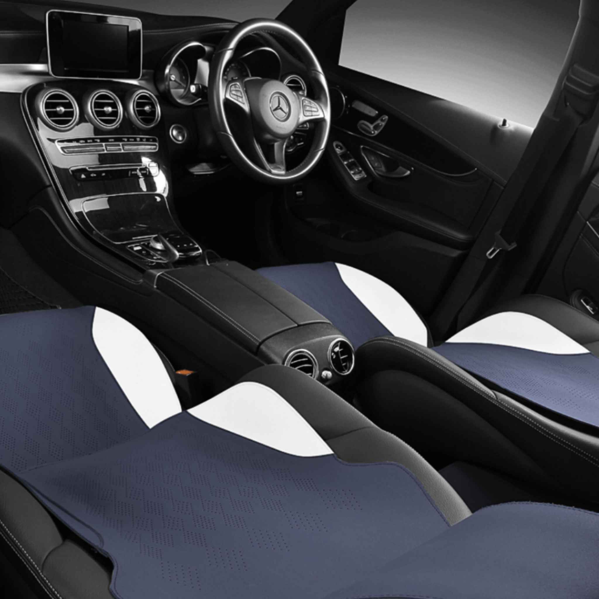 Minimalist Suede Seat Covers | Ocean Blue