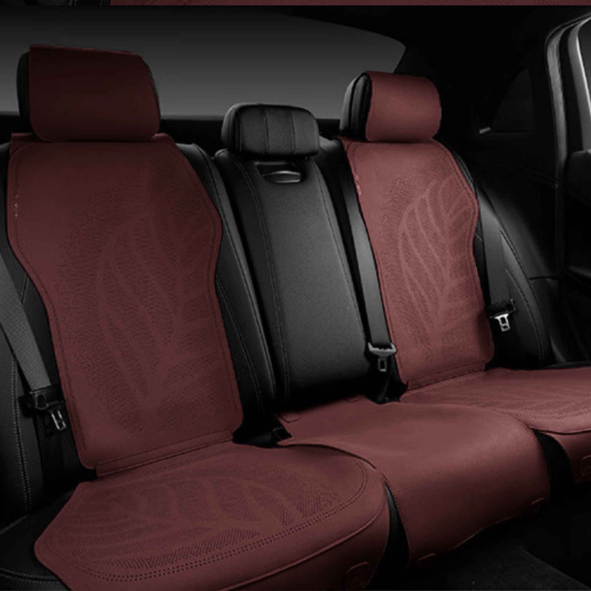 Minimalist Suede Seat Covers | Wine Maroon